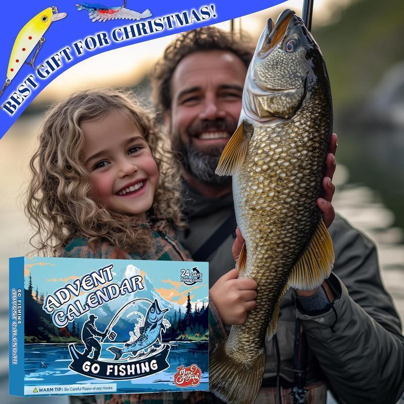 Advent Calendar 2025 Fishing Lure - 24 Days Christmas Countdown Fish Tackle Set for Adult Man Teen Boys(buy 2 free shipping)