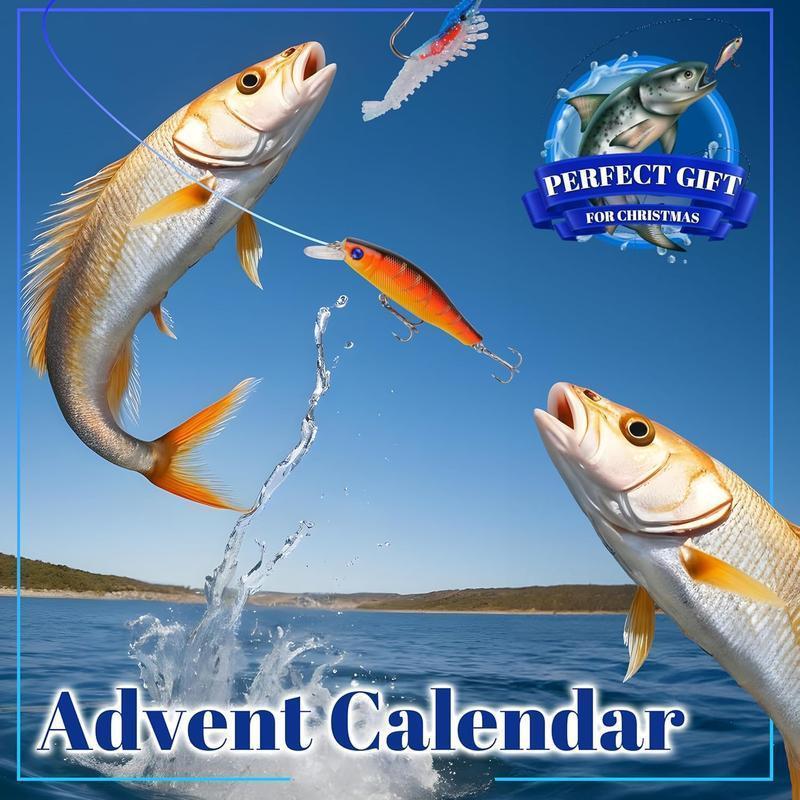 Advent Calendar 2025 Fishing Lure - 24 Days Christmas Countdown Fish Tackle Set for Adult Man Teen Boys(buy 2 free shipping)