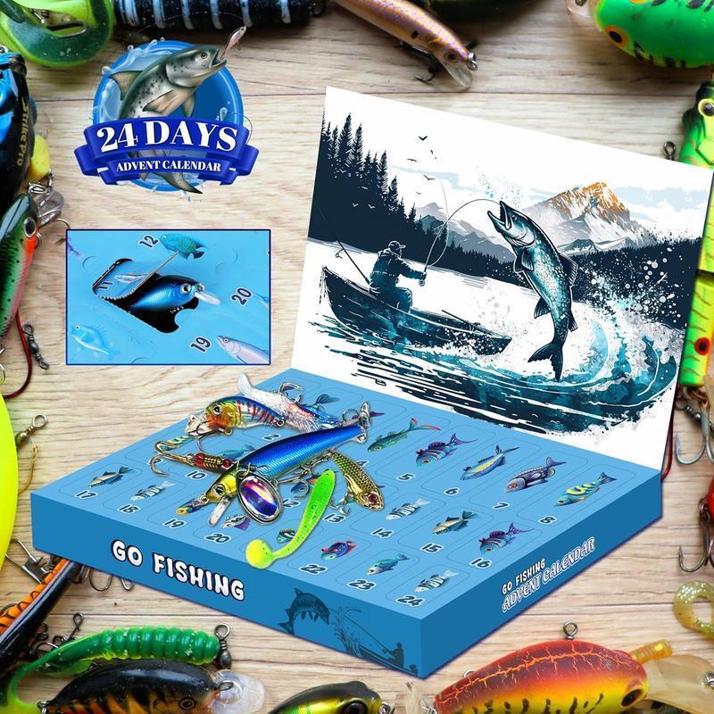 Advent Calendar 2025 Fishing Lure - 24 Days Christmas Countdown Fish Tackle Set for Adult Man Teen Boys(buy 2 free shipping)