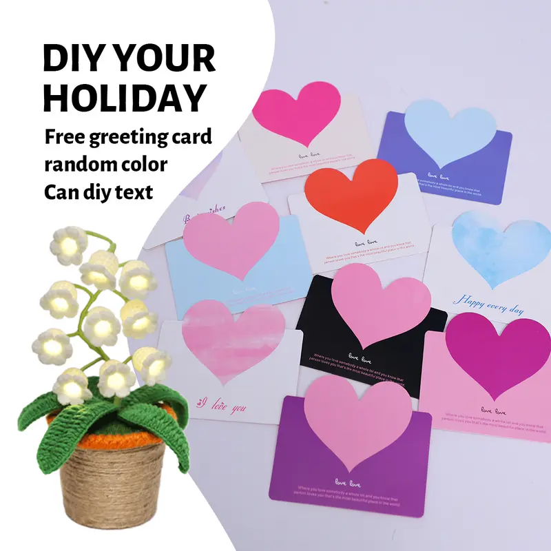 Handmade Crocheted Halloween Lily of the Valley LED Lantern | Multi-color lighting + DIY Spooky Card