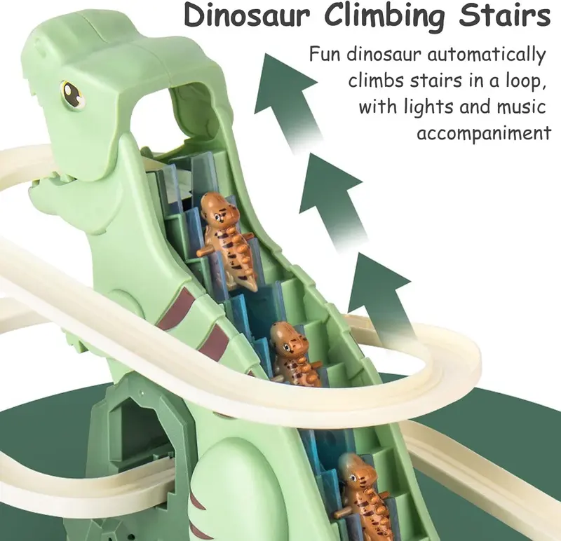 Dinosaur Chasing Race Track-Mini Dino Cars & Flexible Race Track Set