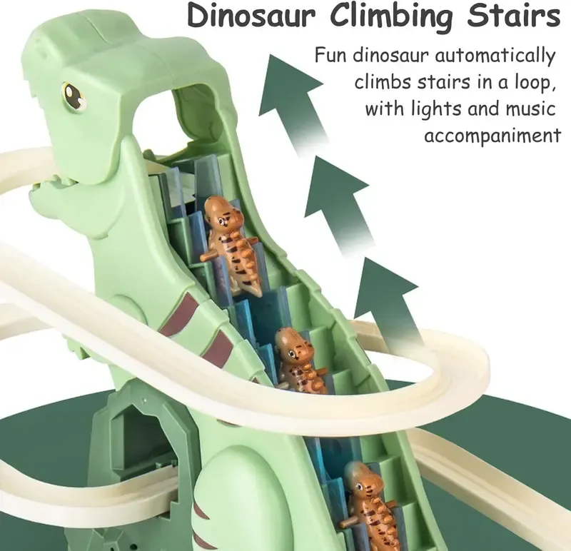 Dinosaur Chasing Race Track-Mini Dino Cars & Flexible Race Track Set