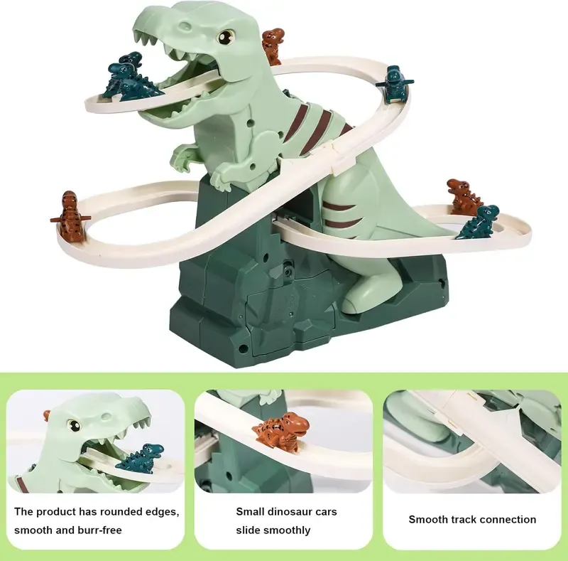Dinosaur Chasing Race Track-Mini Dino Cars & Flexible Race Track Set