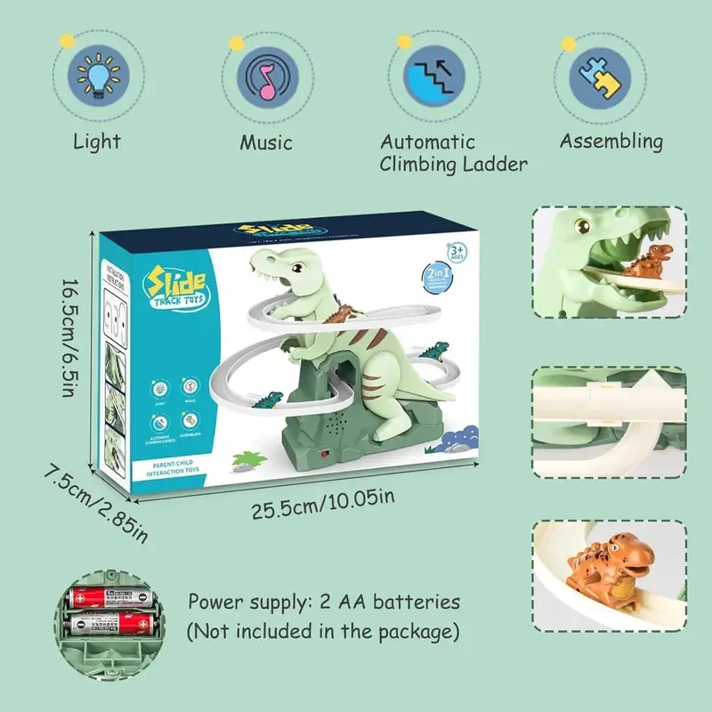 Dinosaur Chasing Race Track-Mini Dino Cars & Flexible Race Track Set