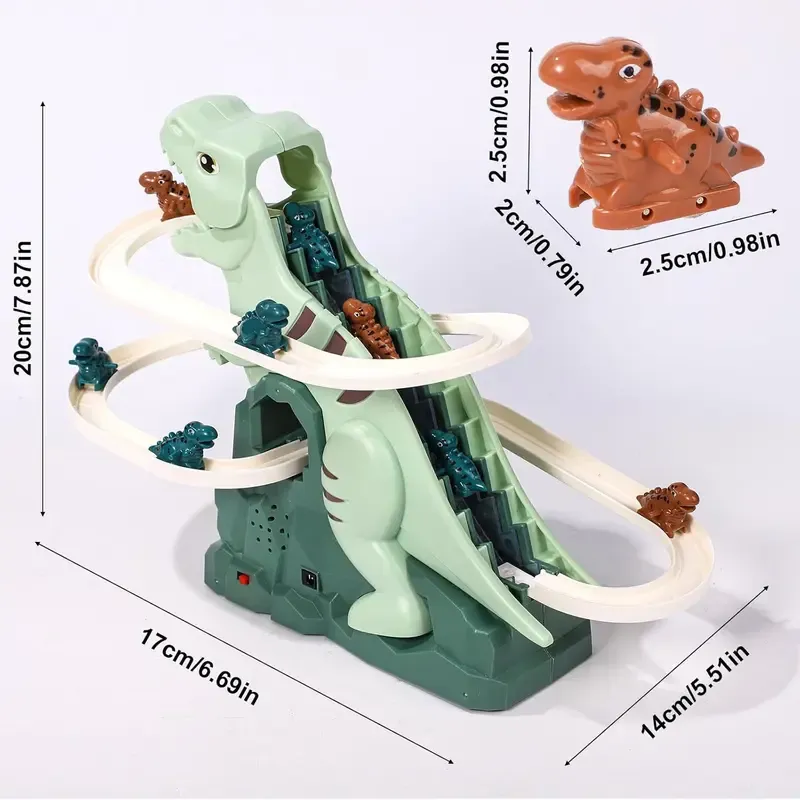 Dinosaur Chasing Race Track-Mini Dino Cars & Flexible Race Track Set