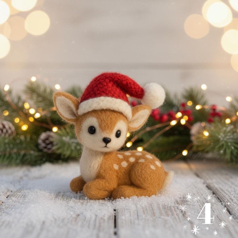 🎄🦌 Felted Christmas Deer – Handmade Wool Felt Holiday Ornament & Cozy Winter Décor