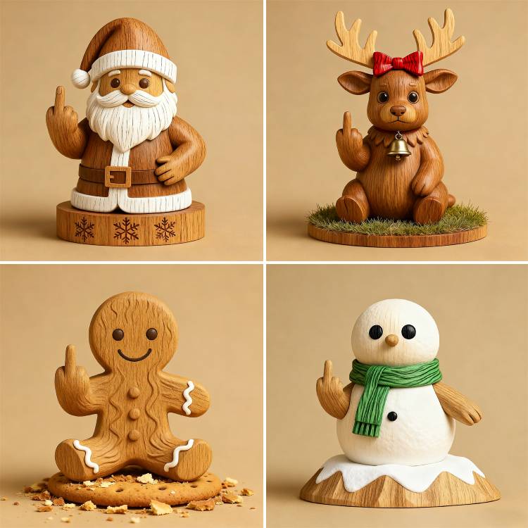 🎄🖕 The Naughty List Wooden Sign