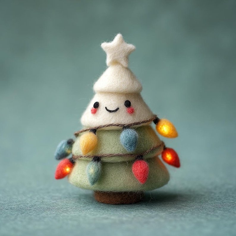 🌿 Eco-Friendly Handmade Wool Christmas Trees — Cozy Felt Village Décor for a Greener Holiday ✨🎄