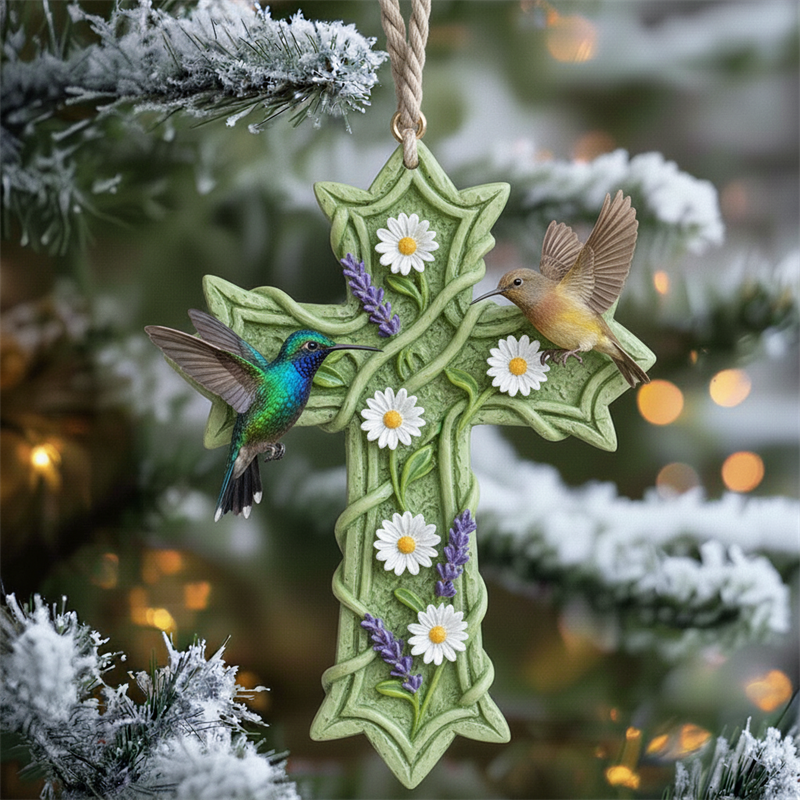 🐦Birdsong and the Light of Faith: Exquisite Cross Ornament Collection