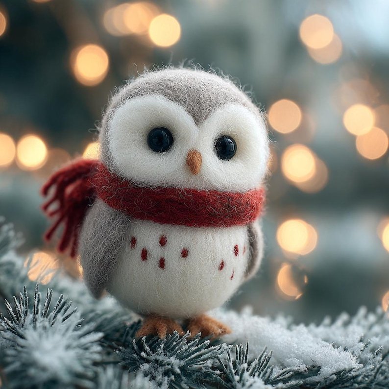 🌿✨ Eco-Friendly Needle Felted Owl Figurine – Handmade Wool Bird Sculpture for Woodland Nursery Decor 🦉💚