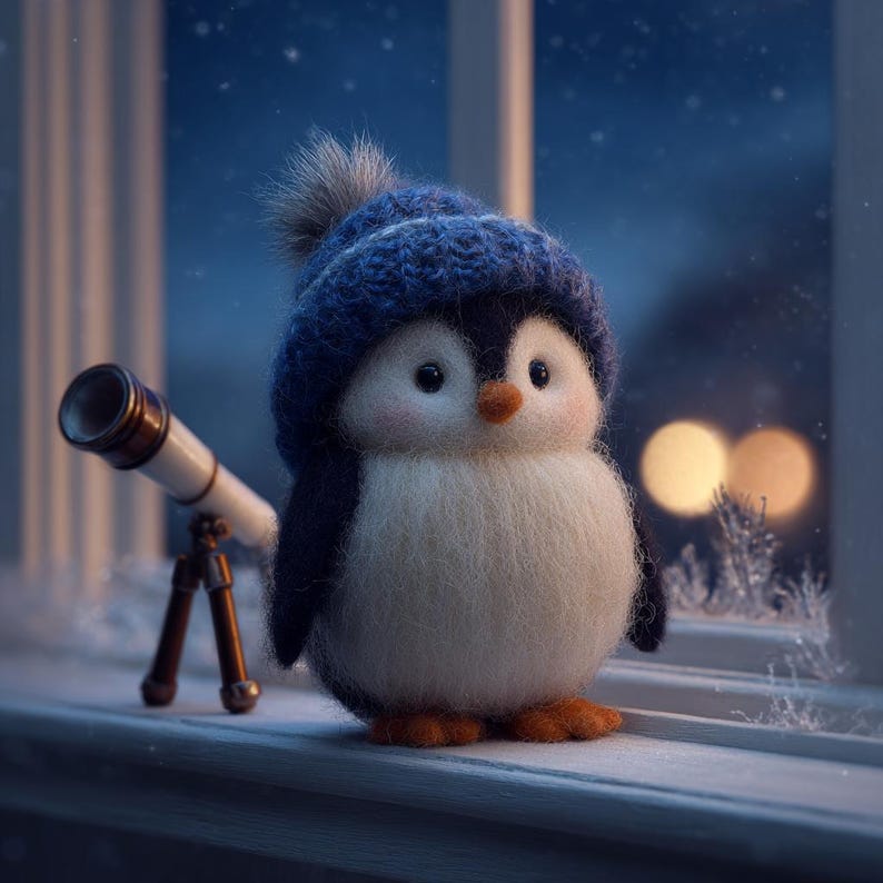 🎄 Eco-Friendly Handmade Wool Felt Christmas Figurines – Penguin, Bunny & Snowman Holiday Decor 🌿✨