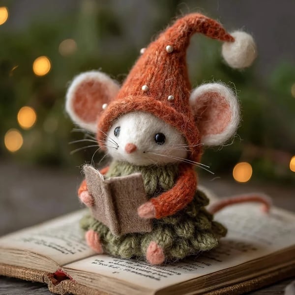 ✨🐭Eco-Friendly Handmade Felt Christmas Mouse🌿
