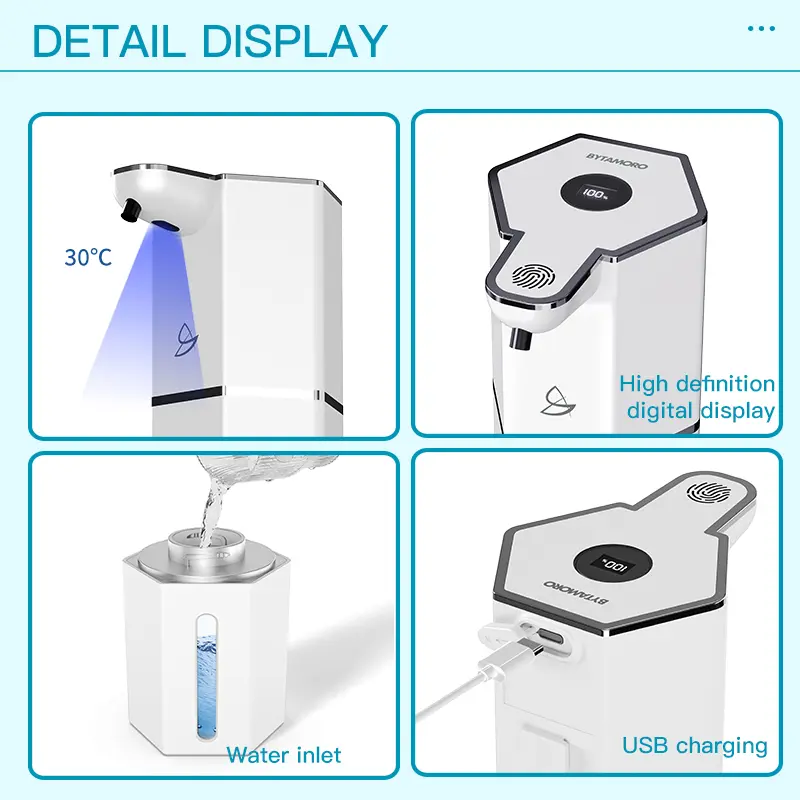 ✨Automatic Touchless Foaming Soap Dispenser, 12oz USB Rechargeable, 4 Adjustable Levels
