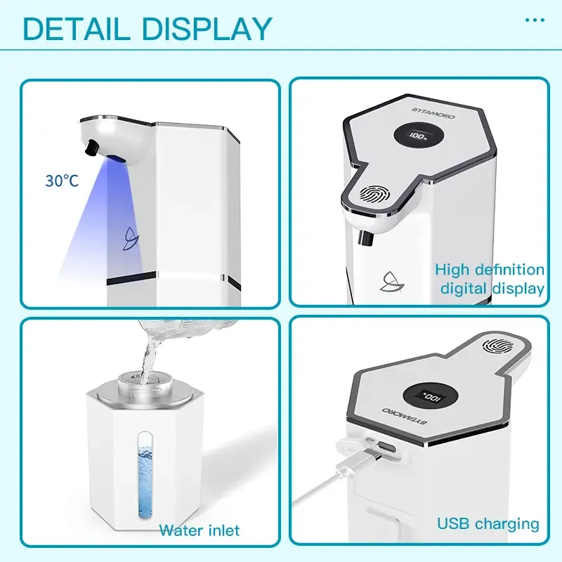 ✨Automatic Touchless Foaming Soap Dispenser, 12oz USB Rechargeable, 4 Adjustable Levels