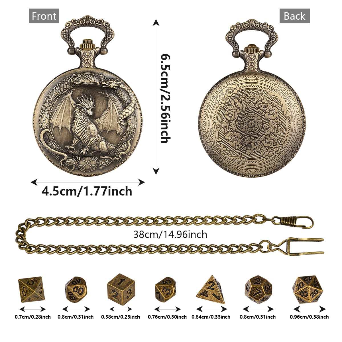 Dragon Crest Pocket Watch Dice Set
