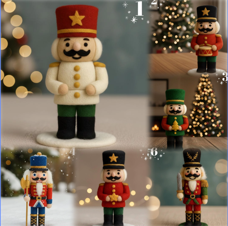 🎄🎉 Handmade Felted Nutcracker🎇 – Eco-Friendly Wool Soldier Ornament, Cozy Christmas Décor & Collectible Gift