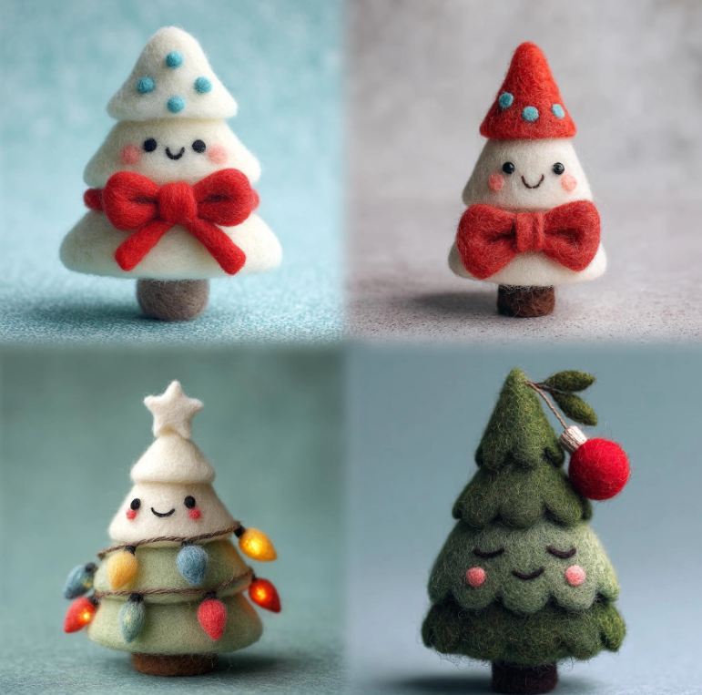 🌿 Eco-Friendly Handmade Wool Christmas Trees — Cozy Felt Village Décor for a Greener Holiday ✨🎄