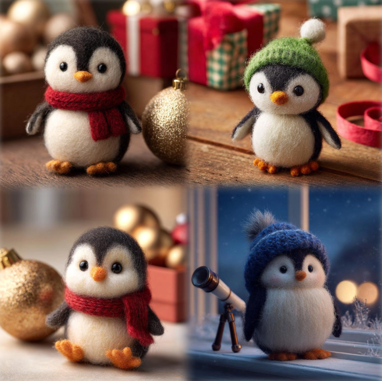 🎄 Eco-Friendly Handmade Wool Felt Christmas Figurines – Penguin, Bunny & Snowman Holiday Decor 🌿✨
