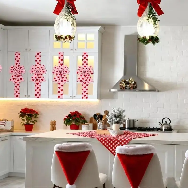 Valentine's Day Pink Heart Large Bow Decoration