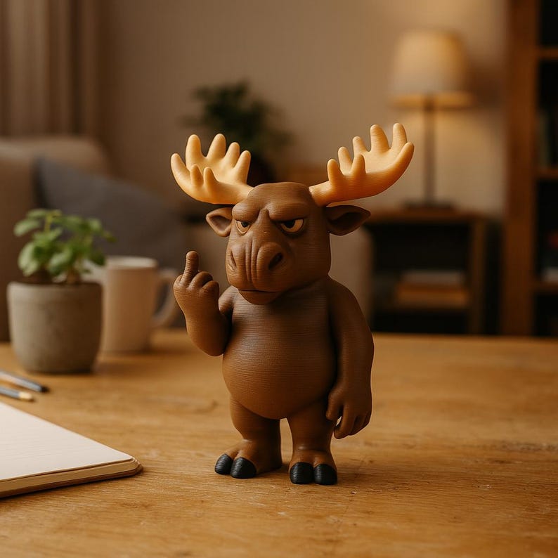 Middle Finger Moose Figurine