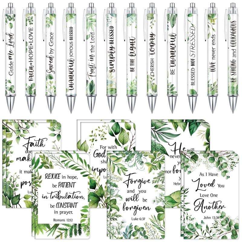 🌸 Inspire Your Faith Journey✝️ Motivational Pens & Bible Verse Notebooks