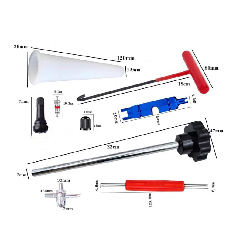 Quick Change Car Tire Valve Tool Kit