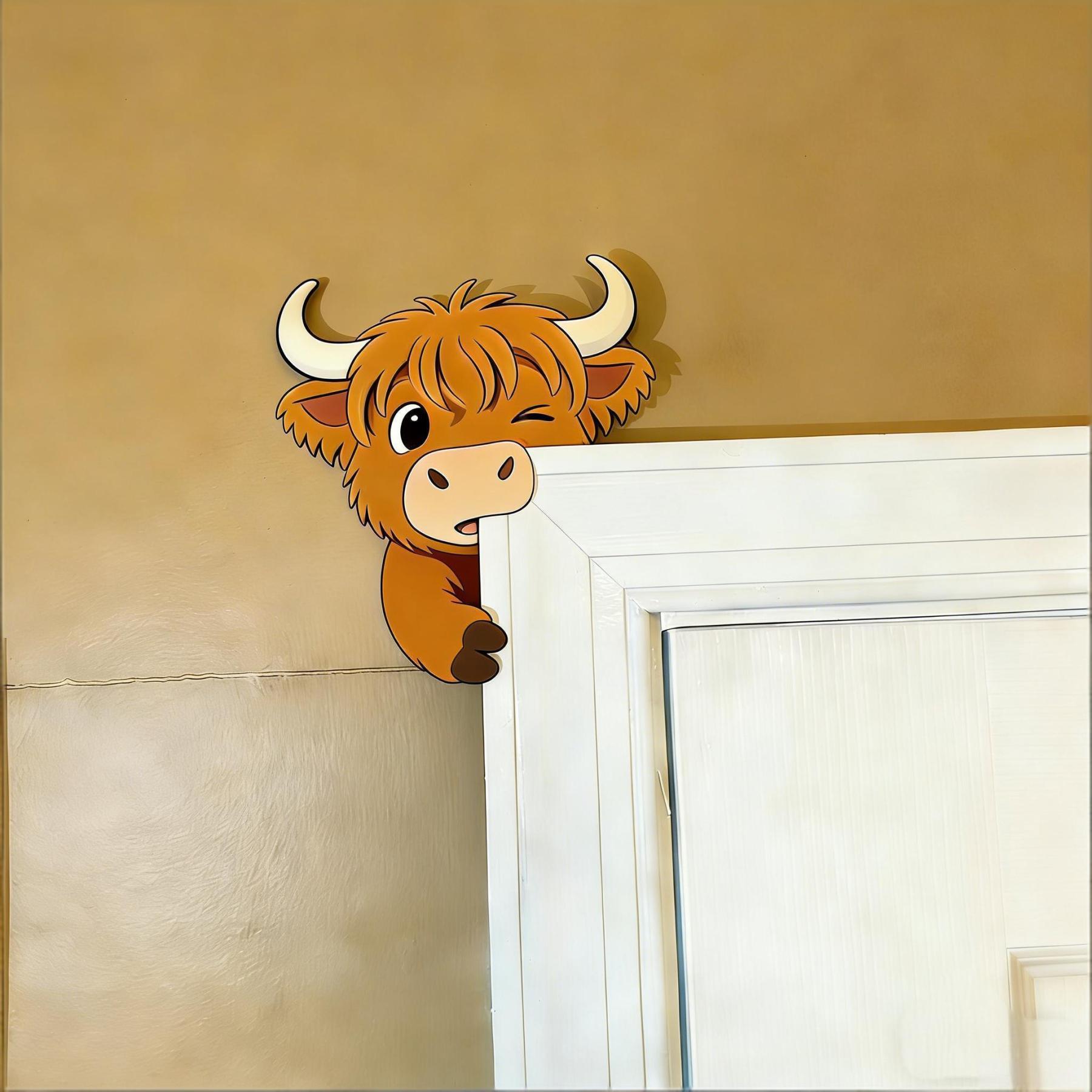 🐮😄Funny Highland Cow Corner Decor