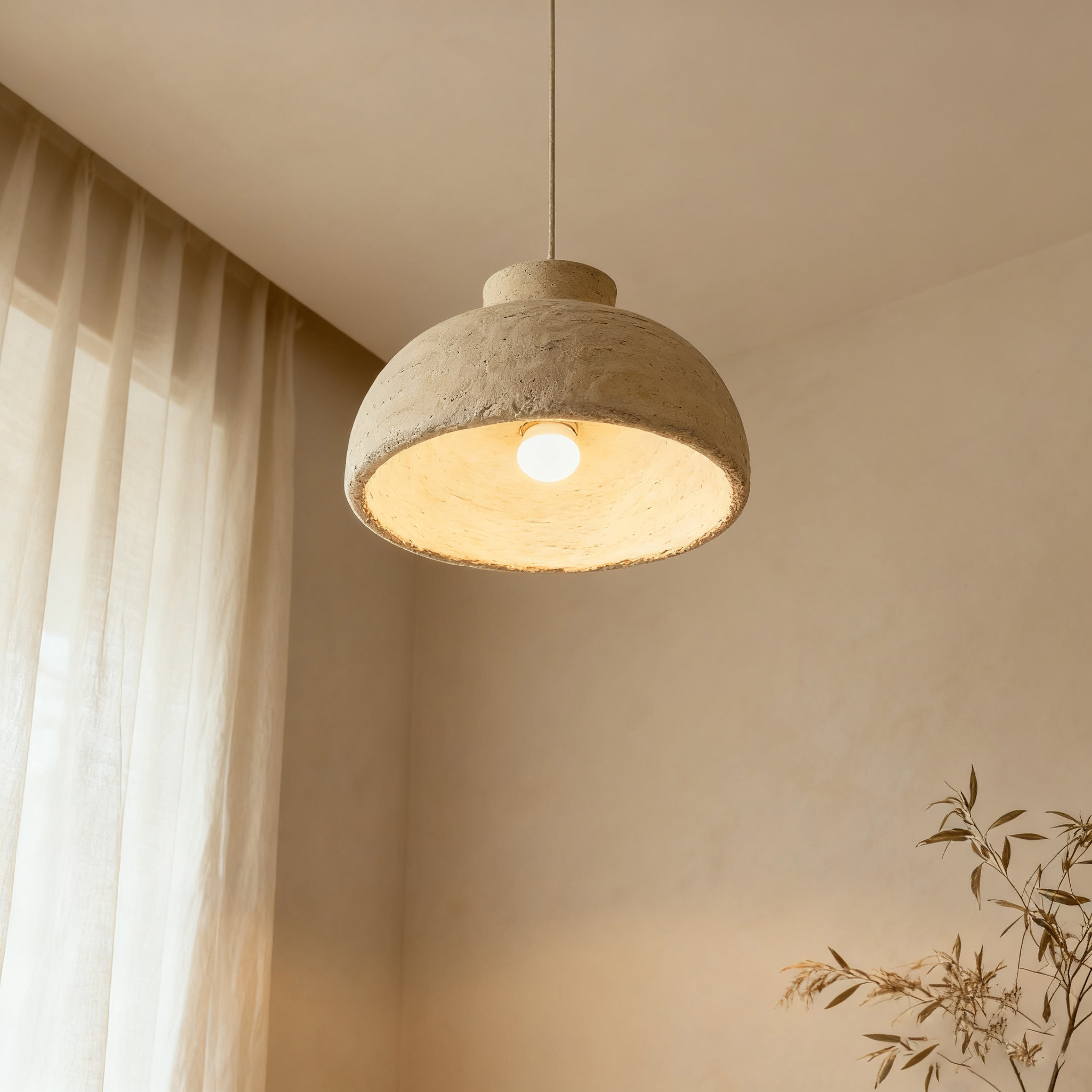 Wabi-Sabi Stil Pendelleuchte im Creamy Design