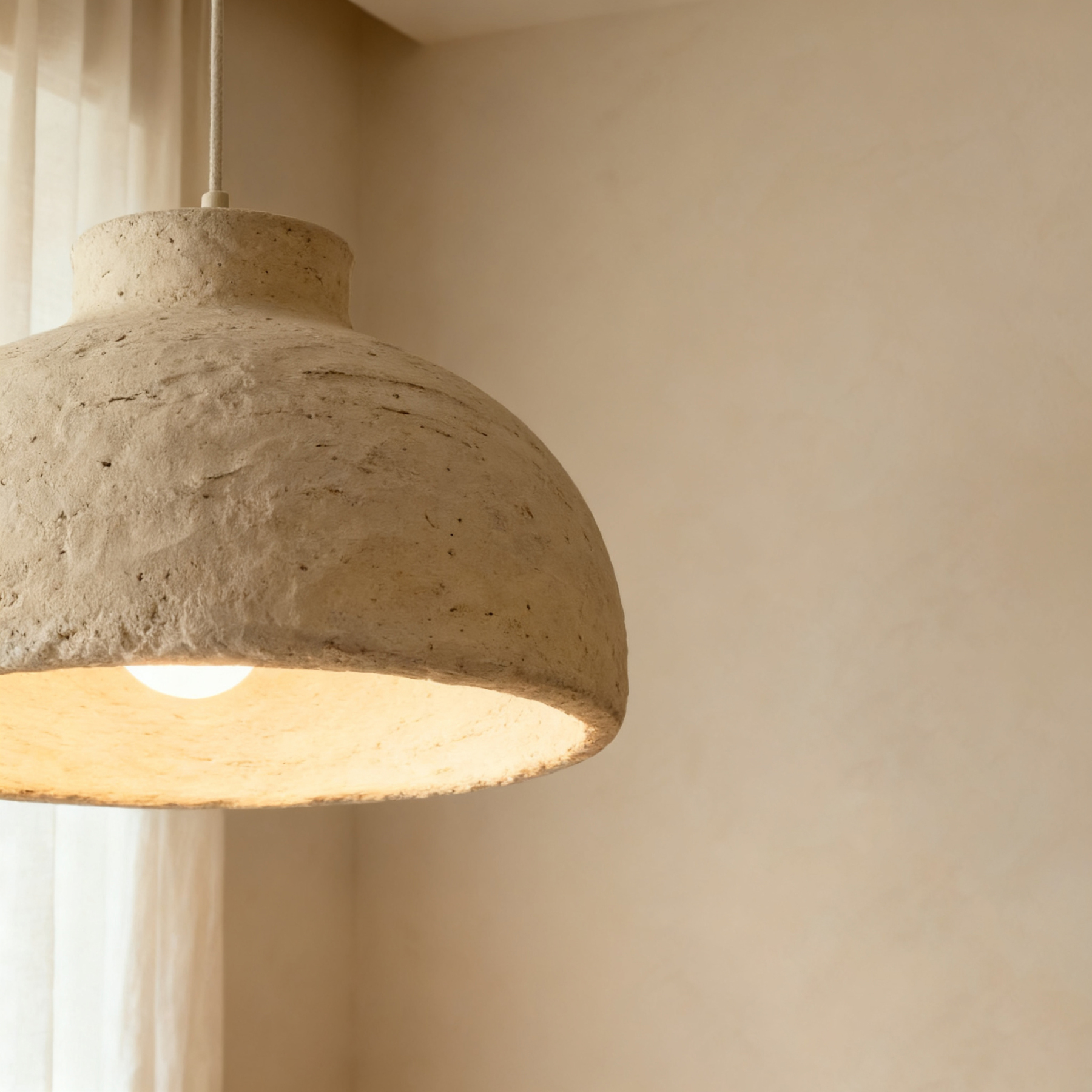 Wabi-Sabi Stil Pendelleuchte im Creamy Design