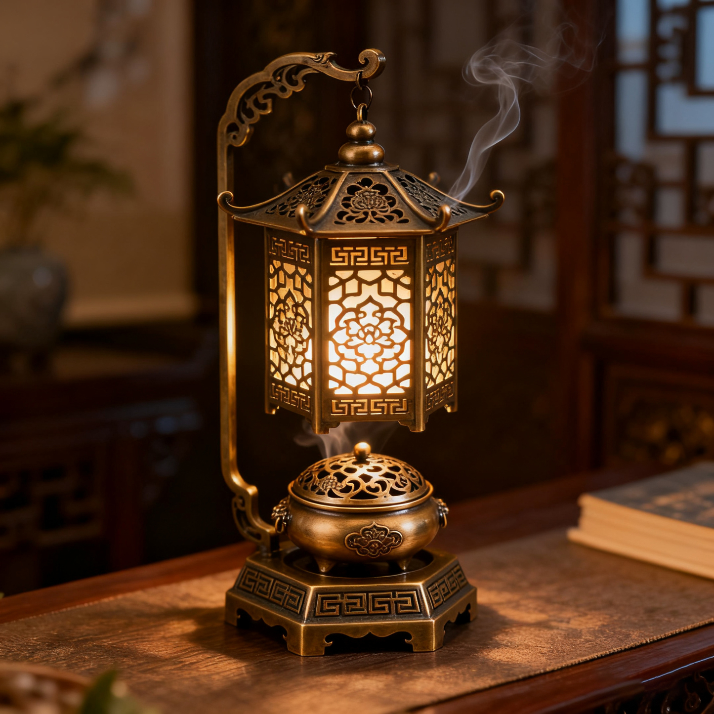 Chinesischer Vintage-Räucherofen im Palastlampen-Stil