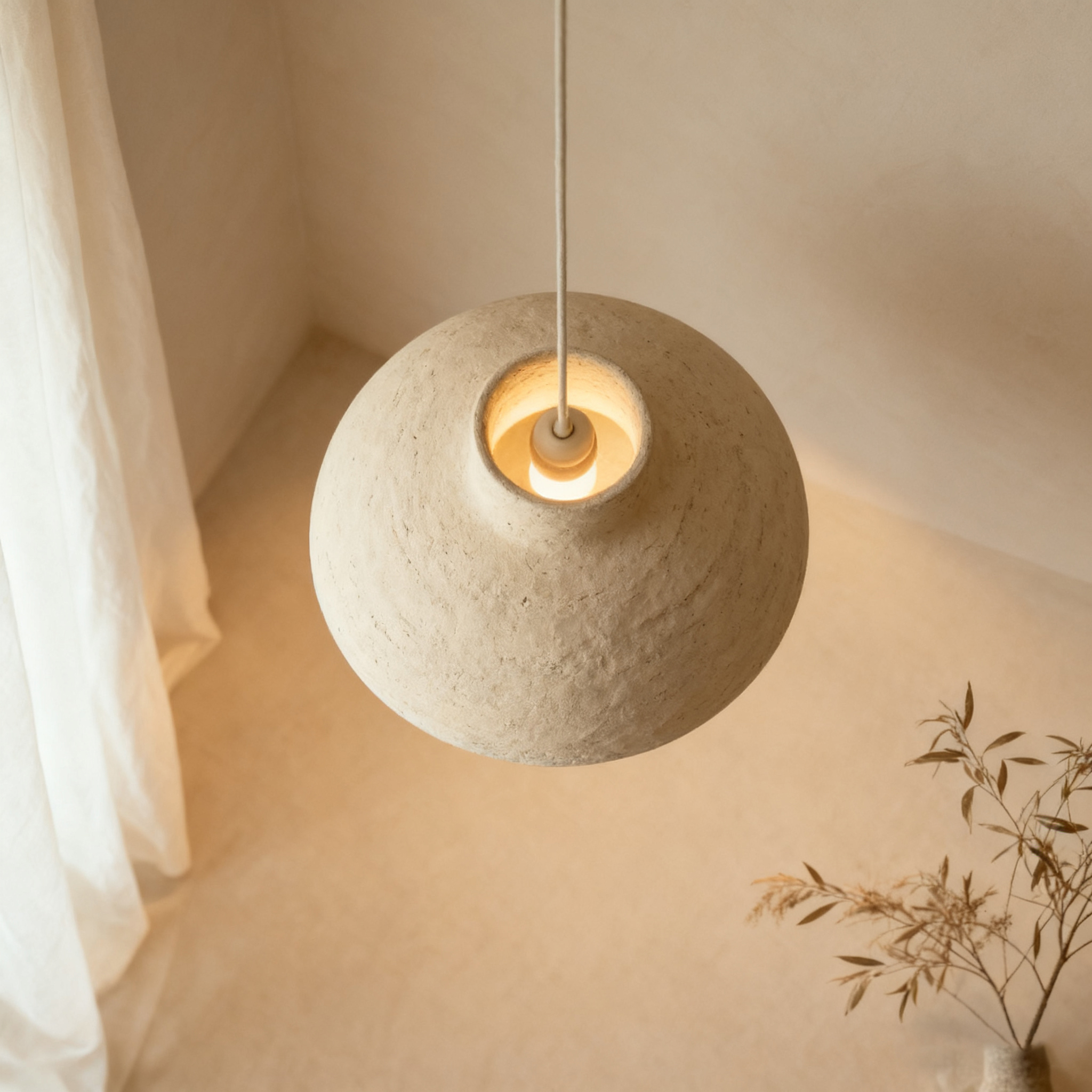 Wabi-Sabi Stil Pendelleuchte im Creamy Design