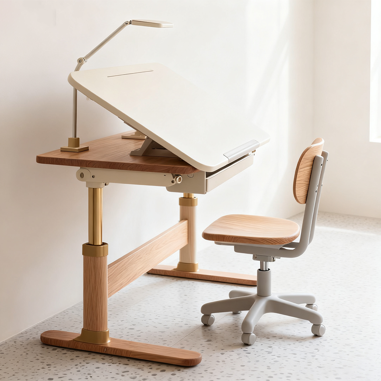 Wielofunkcyjny, podnoszony zestaw do nauki dla dzieci, stół i krzesła