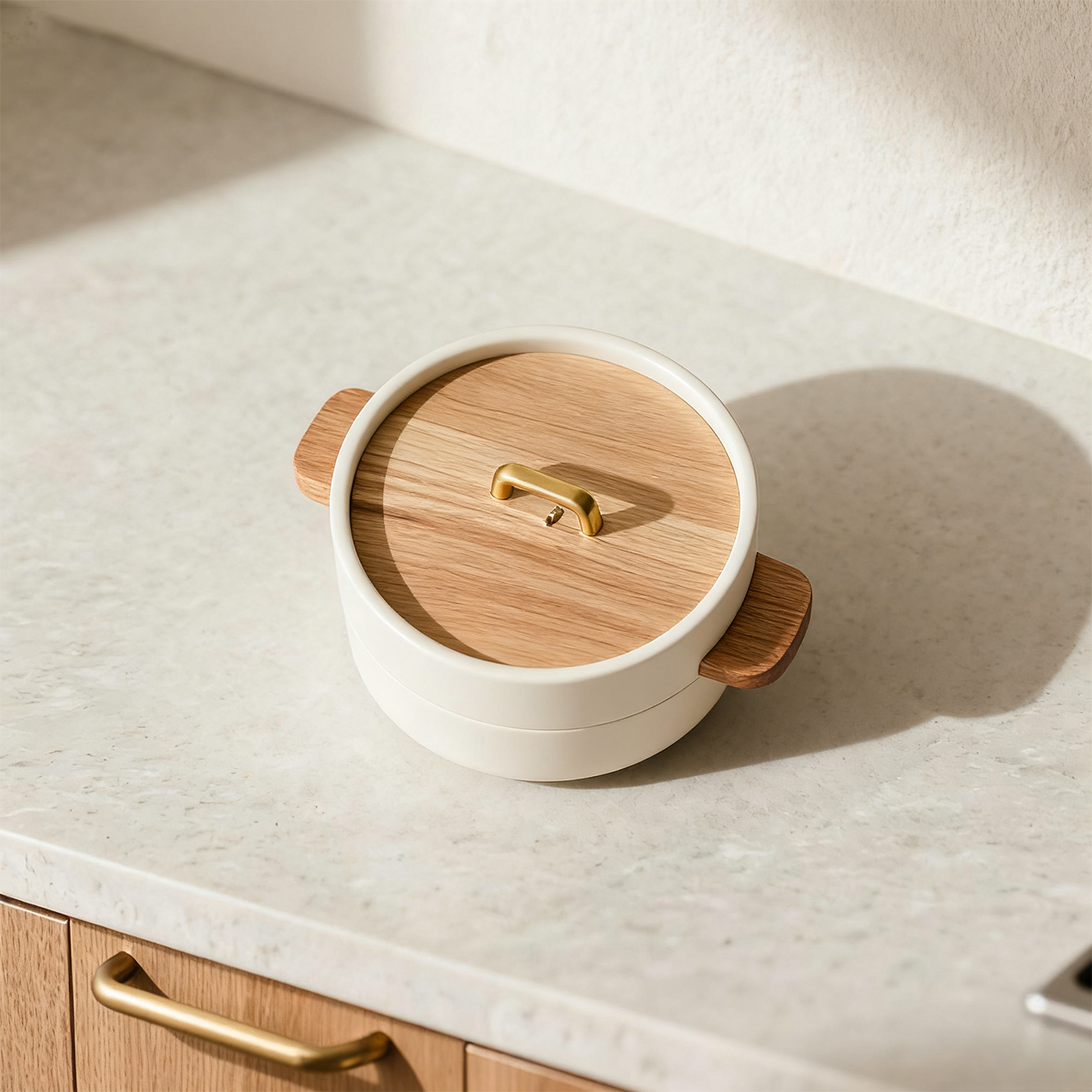 Parowar ze stali nierdzewnej z podwójnym uchwytem i dwiema warstwami