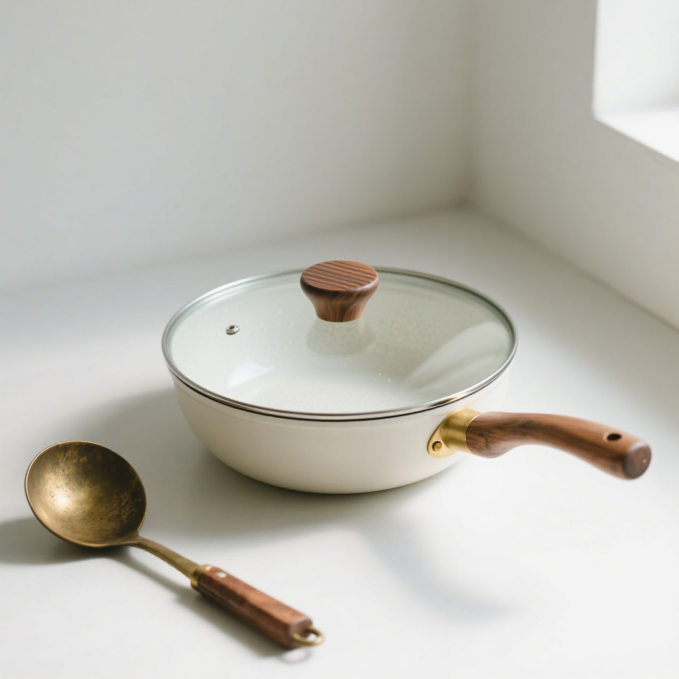 Kör alakú alumínium tapadásmentes edény univerzális főzőedény