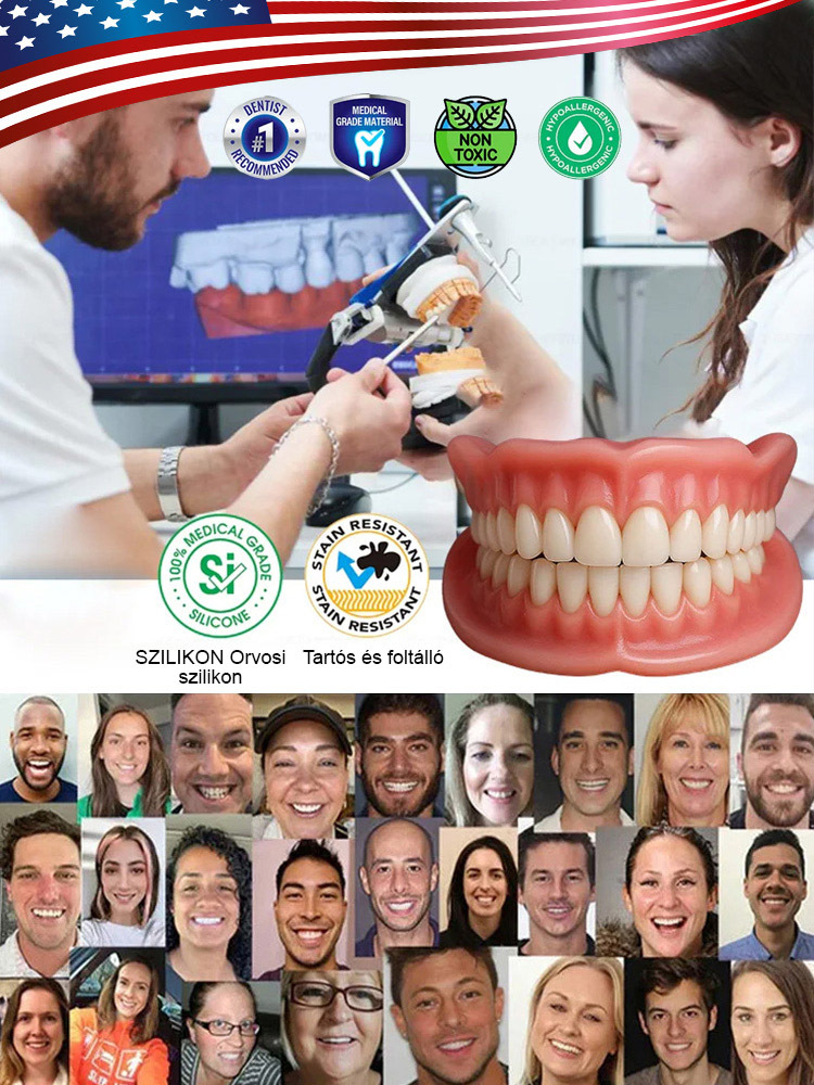 【Több mint 300 000 felhasználó világszerte】Teljes szájcsontváz-fogsor-támogató készlet
