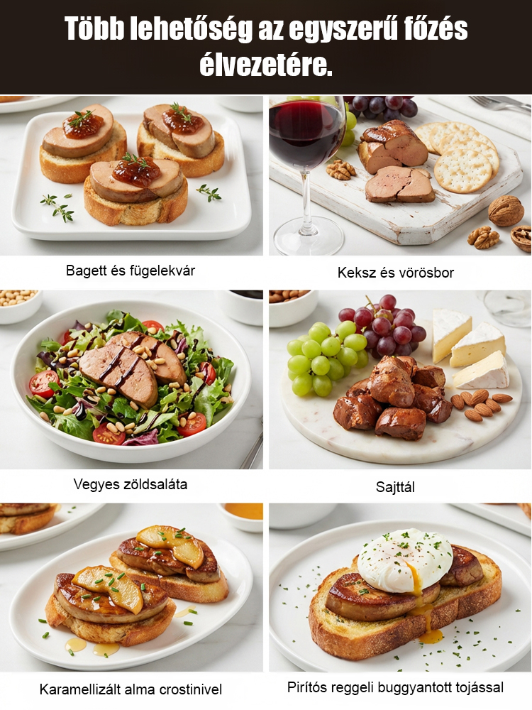 Alacsony hőmérsékletű lassú főzésű normandiai recept szerint készített, azonnal fogyasztható libamáj