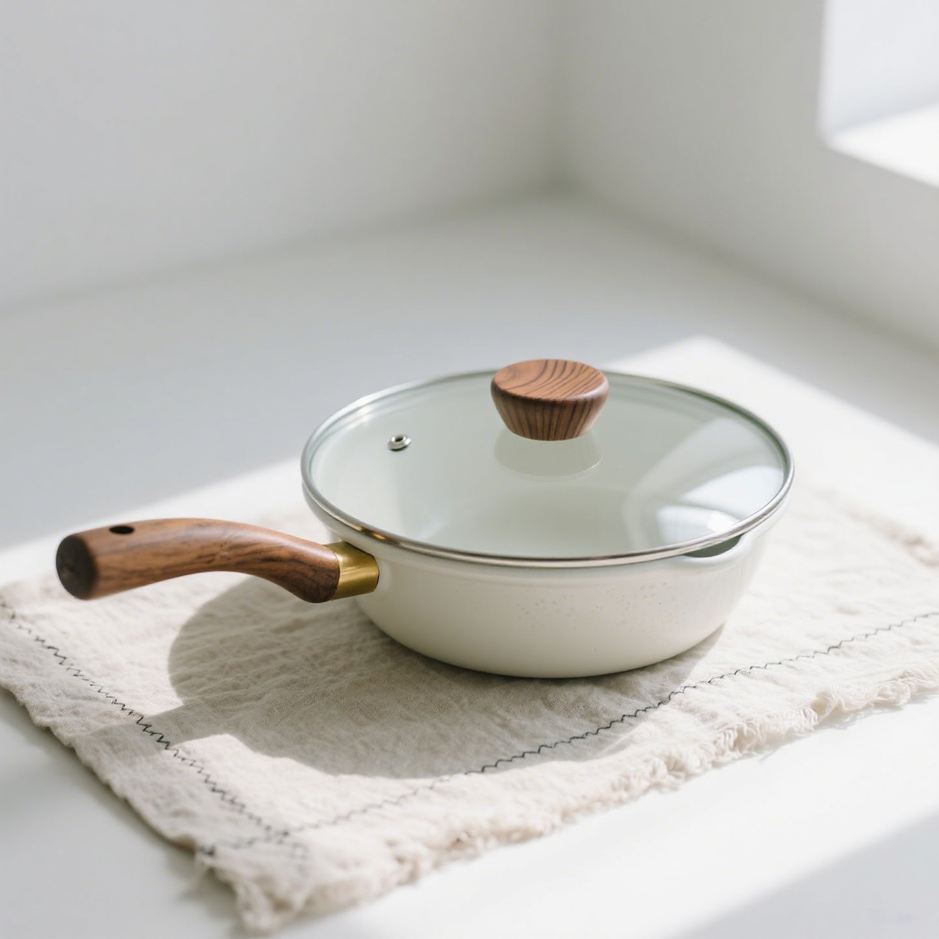 Kör alakú alumínium tapadásmentes edény univerzális főzőedény