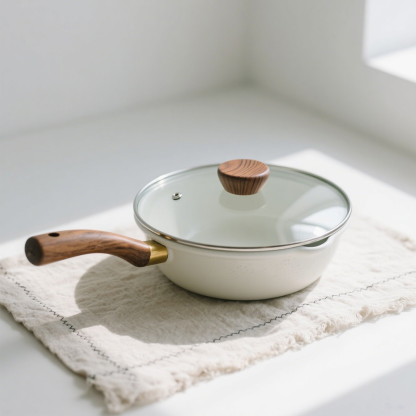 Kör alakú alumínium tapadásmentes edény univerzális főzőedény