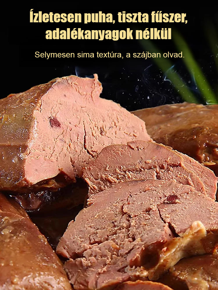 Alacsony hőmérsékletű lassú főzésű normandiai recept szerint készített, azonnal fogyasztható libamáj