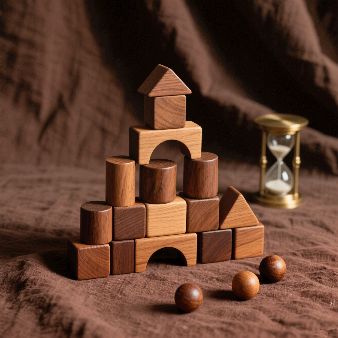 Drewniane duże klocki do budowania zamku