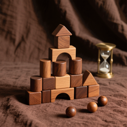 Drewniane duże klocki do budowania zamku