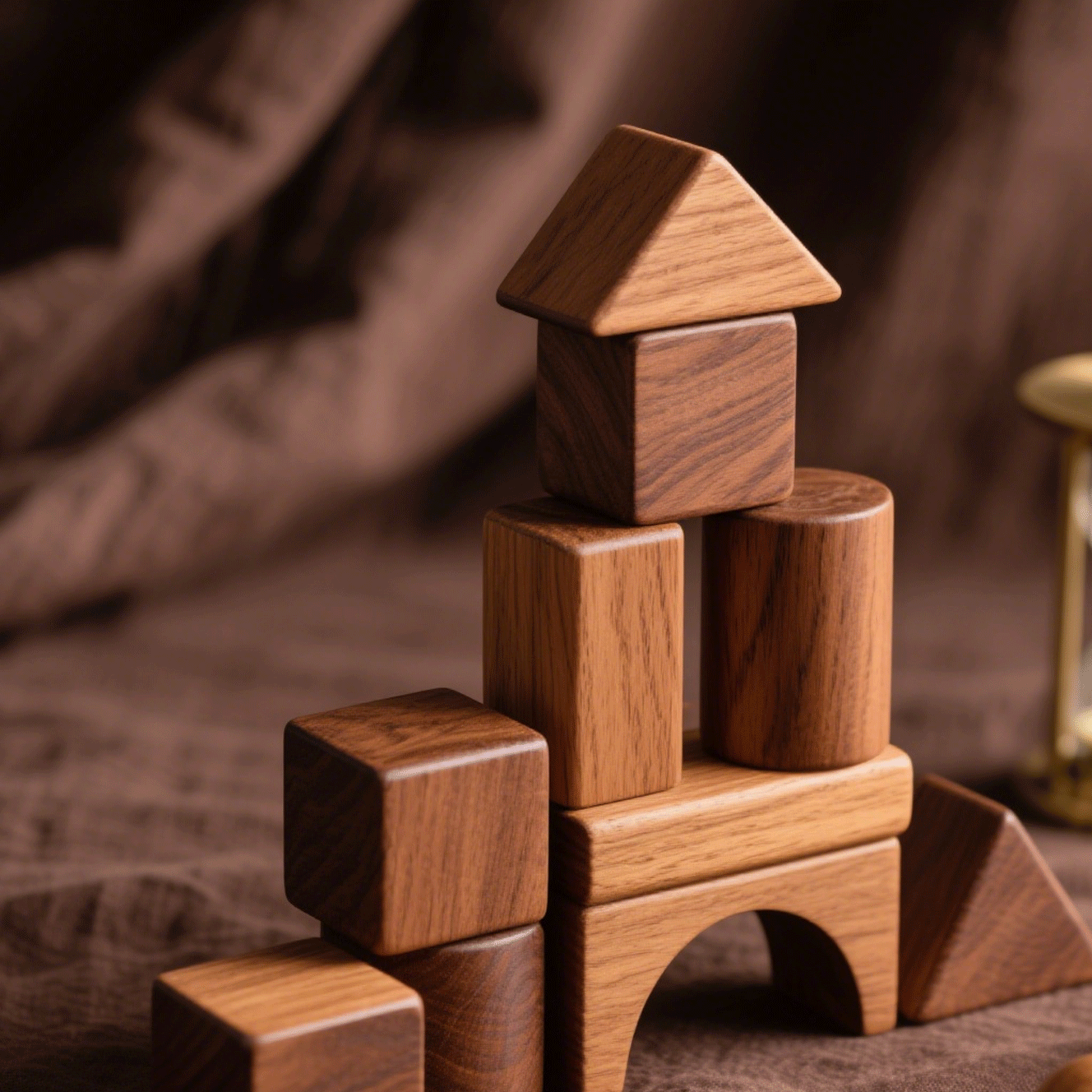 Drewniane duże klocki do budowania zamku