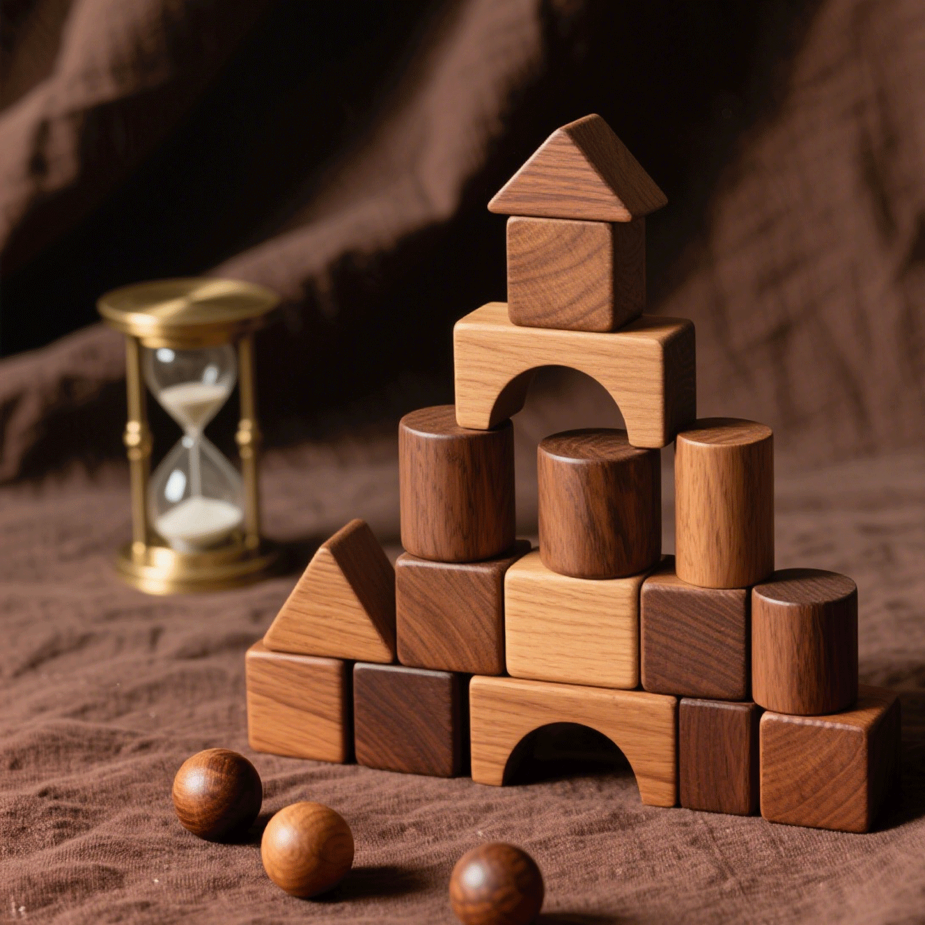 Drewniane duże klocki do budowania zamku