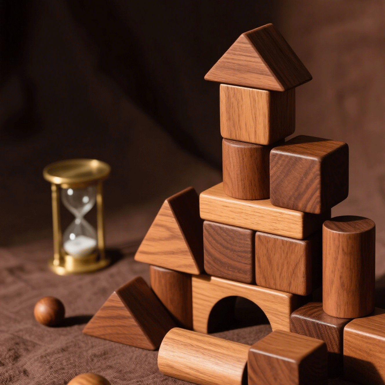 Drewniane duże klocki do budowania zamku