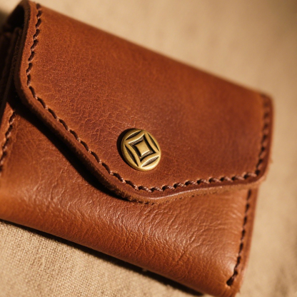 Ekskluzywny portfel z prawdziwej skóry ręcznie szyty