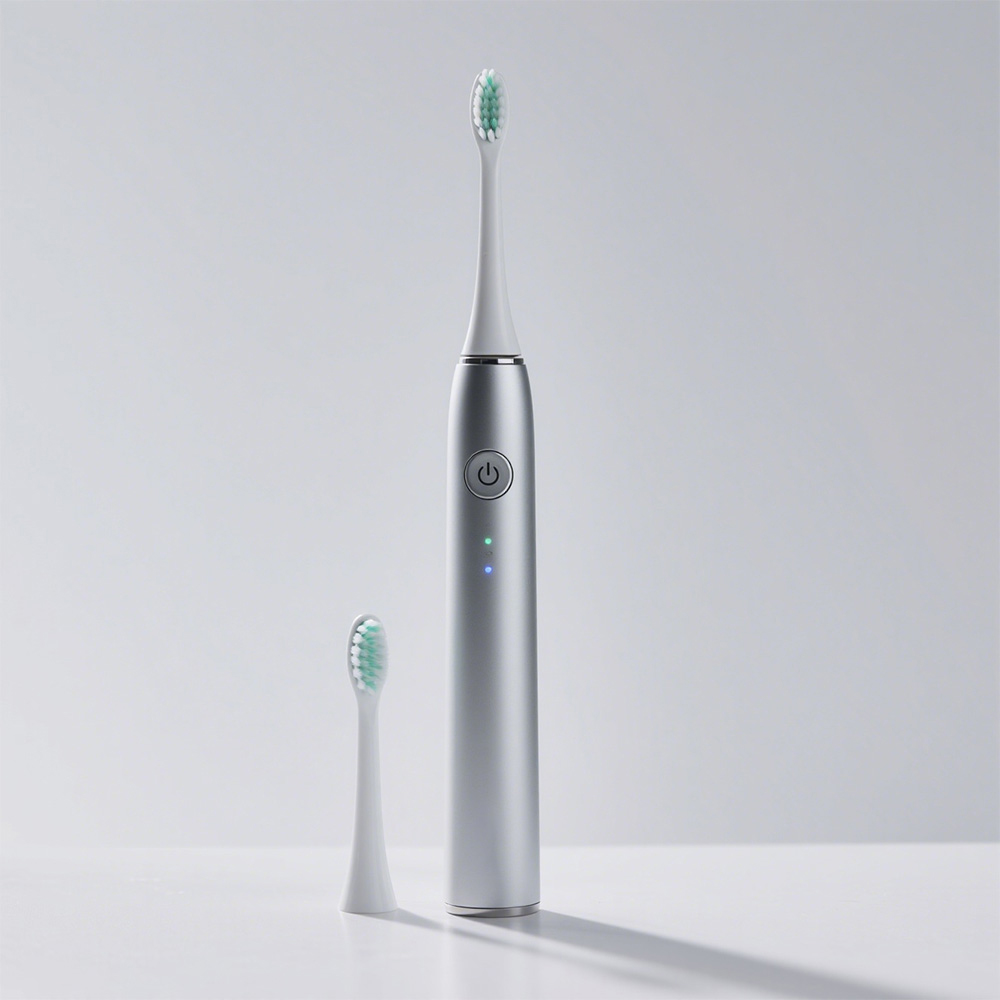Hangvezérelt elektromos fogkefe puha sörtékkel, indukciós töltéssel felnőtteknek
