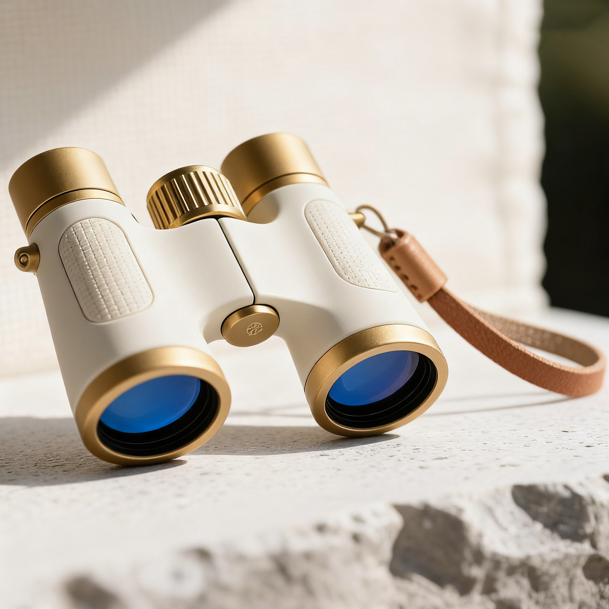 Lornetki z metalu i skóry