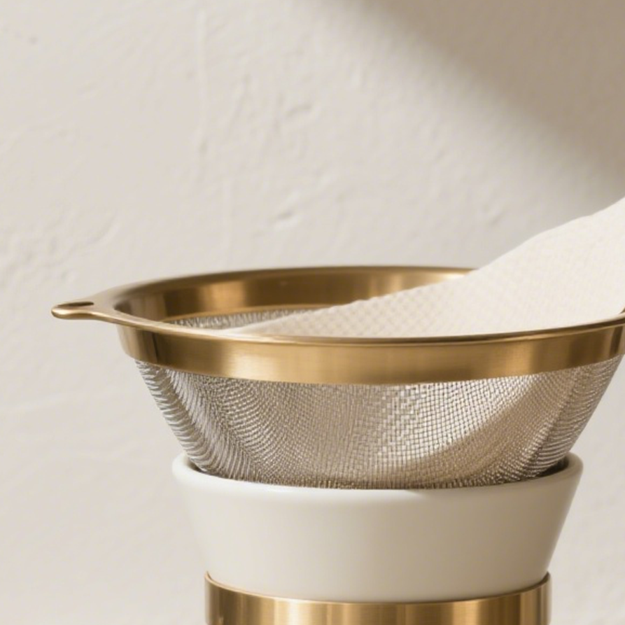 Zestaw metalowych separatorów do białek z drewnianą rączką