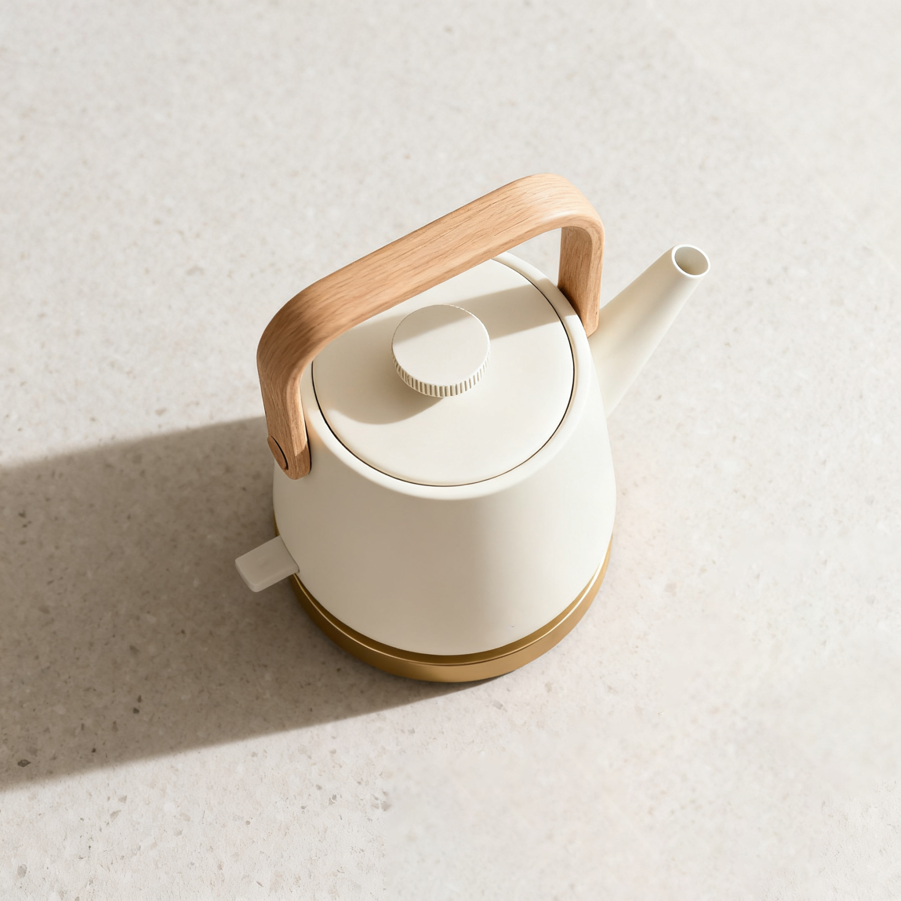 Nowoczesny ceramiczny czajnik elektryczny z drewnianą rączką