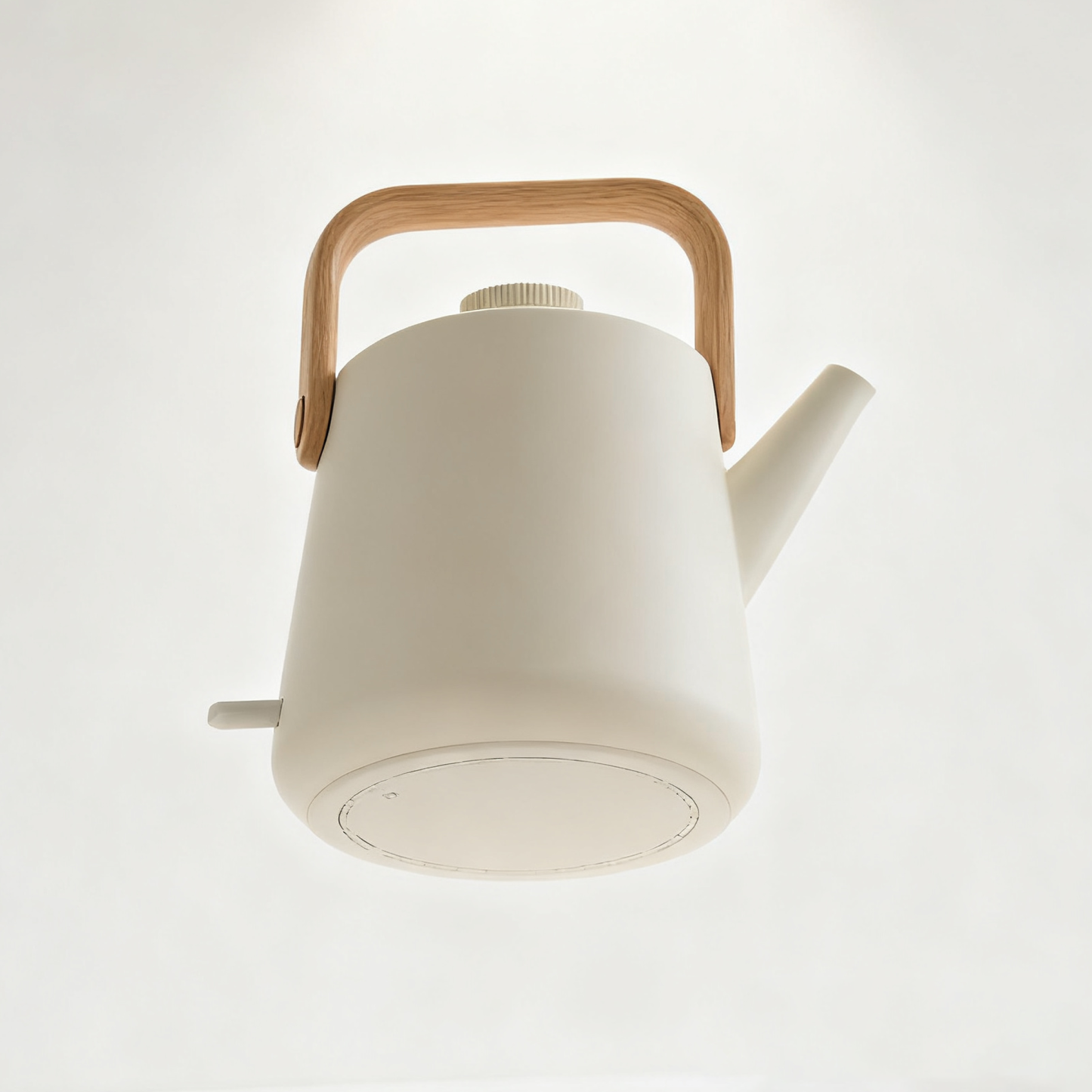 Nowoczesny ceramiczny czajnik elektryczny z drewnianą rączką